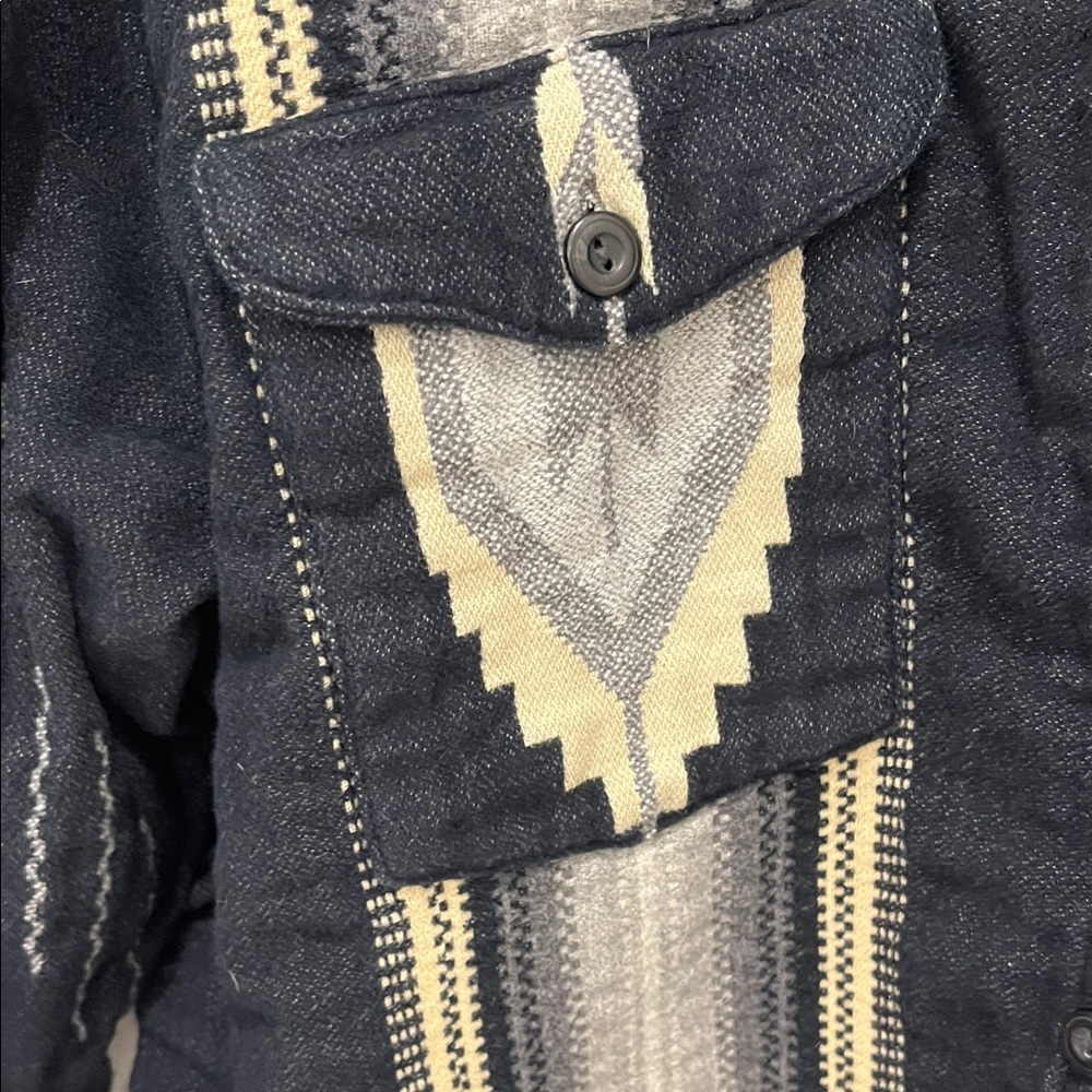 Ralph Lauren Southwestern Black, Charcoal, Cream & Gray Long Sleeve-Men’s XL/TG - Picture 6 of 11